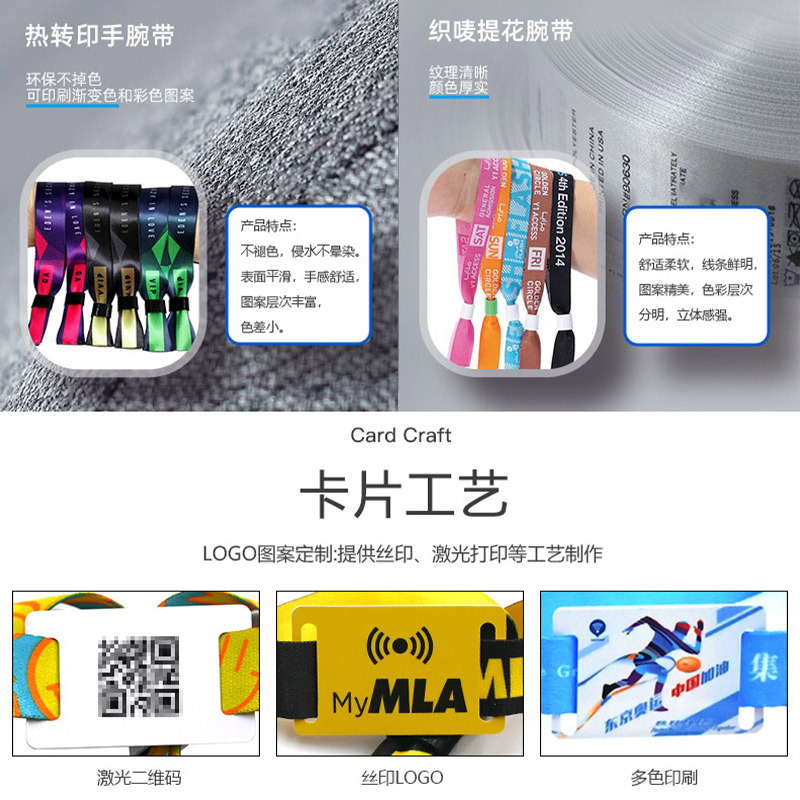 RFID智能織嘜腕帶RFID智能手環入場身份識別腕帶2